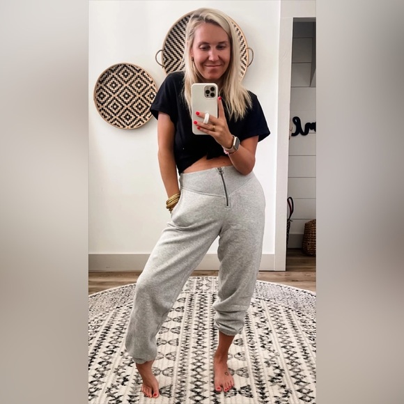 Aerie Fleece Corset Jogger- Light Grey - Picture 1 of 5